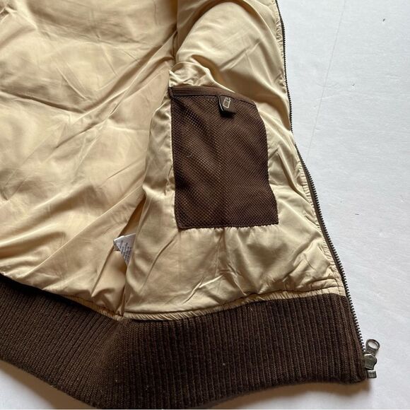 Aeropostale Women's Hooded Down Vest Brown with Fur Trimmed Hood Size XL - Picture 7 of 10